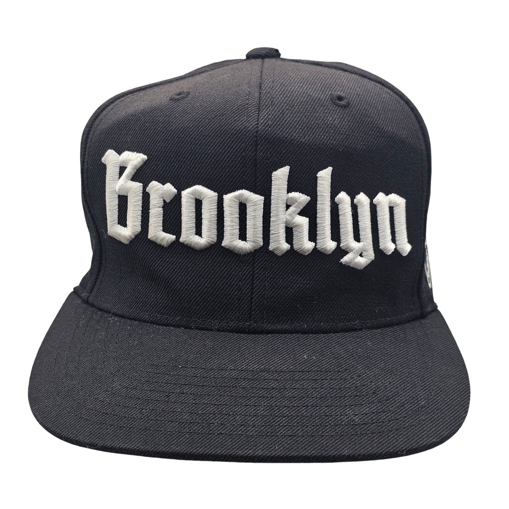 Mitchell & Ness Brooklyn Nets Mens OSFM Snapback Hat Black Wool Blend Logo